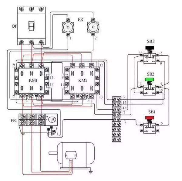 220伏电机正反转接线图控制器图