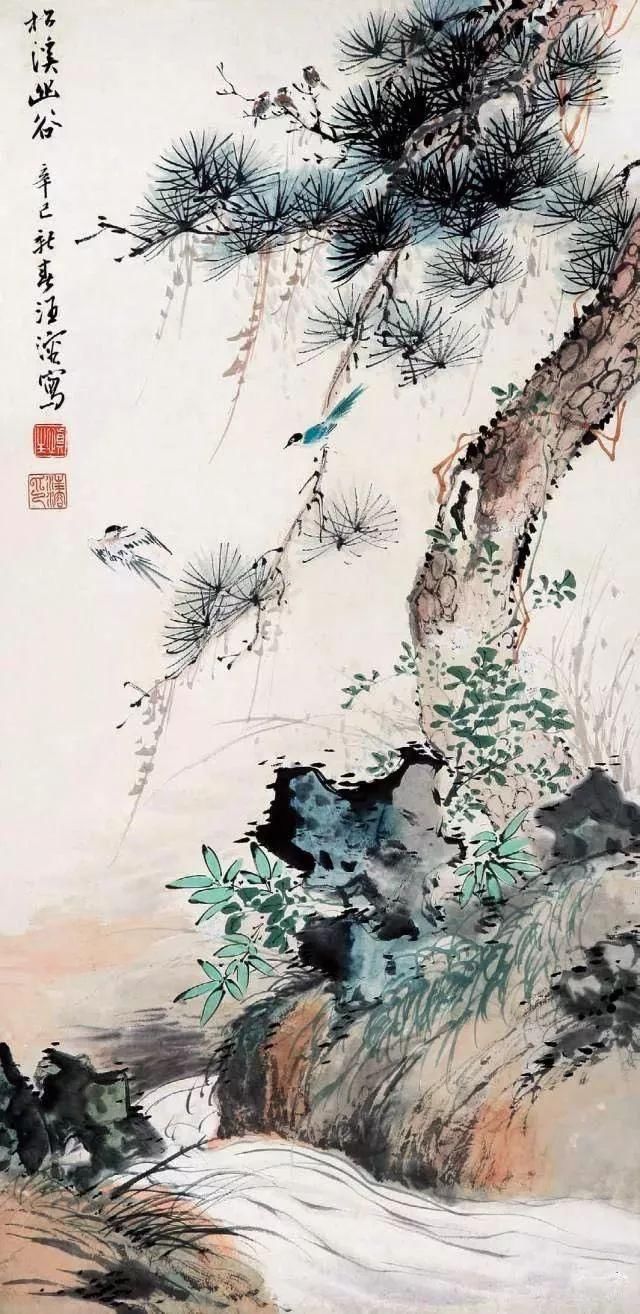 与陈半丁王雪涛等齐名张大千花卉翎毛我画不过汪慎生