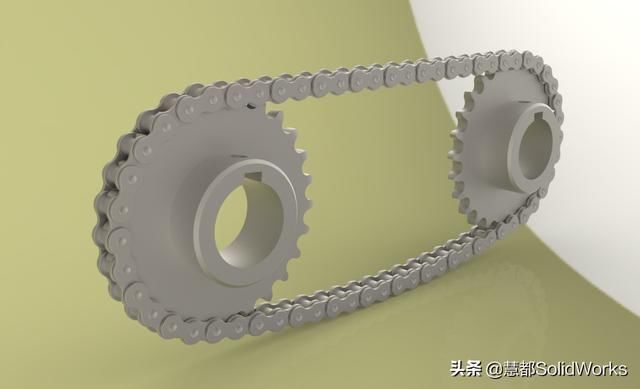 一个由SolidWorks设计的模型和链轮链条学丹东设计图片