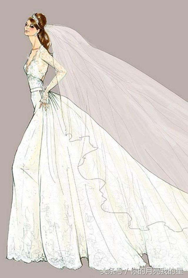 水瓶座的婚纱头纱就跟裙摆一样长,拖曳在地上,形成婚礼上一道靓丽的