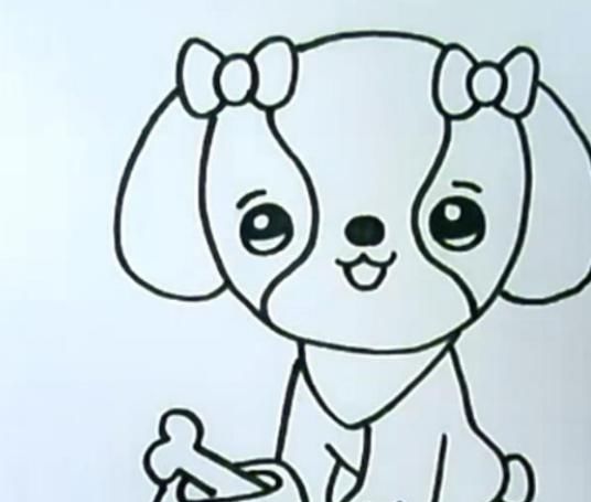 准备一张白纸,一支笔方法/步骤 年级小点小朋友可以画简单的小狗