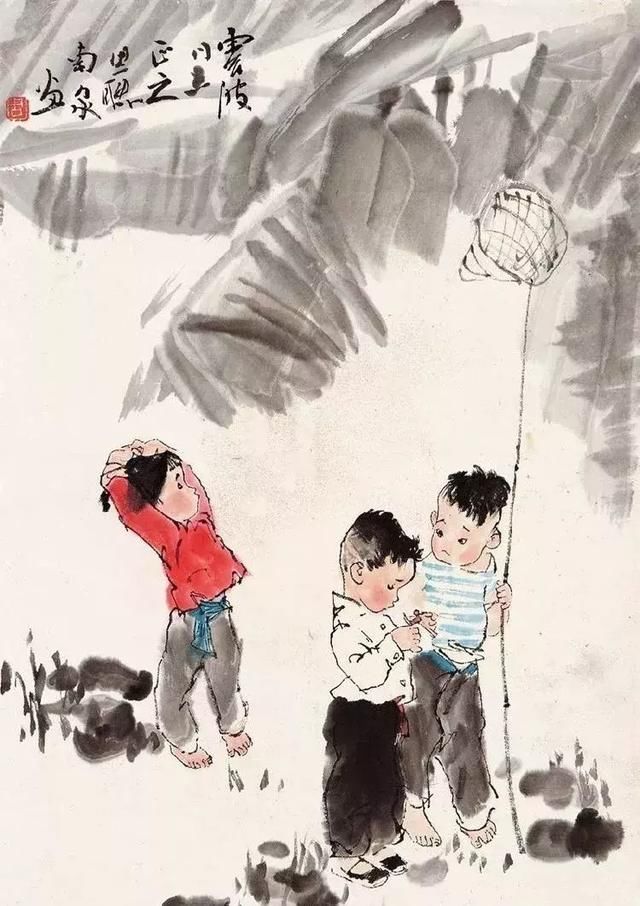 周思聪近现代著名女画家,一组水墨儿童画,趣味满满!
