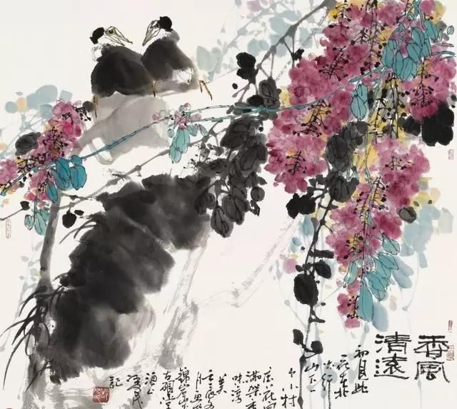 还学习领悟齐白石,李苦禅,潘天寿等大师 写意花鸟的老辣深厚,酣畅