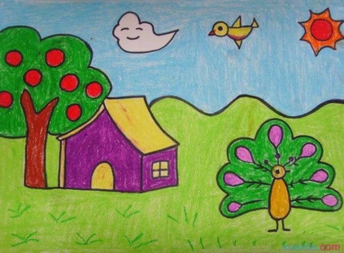 四年级爱护小动物画画图片 四年级爱护小动物画5  可爱的金花松鼠 我