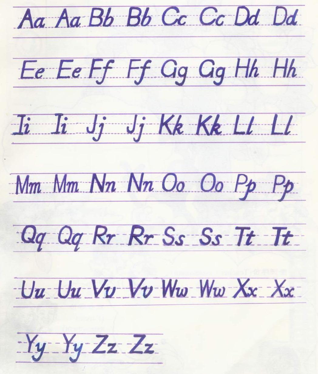26个英文字母书写格式练习-a4打印