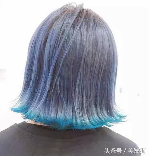 短发挑染发型图片