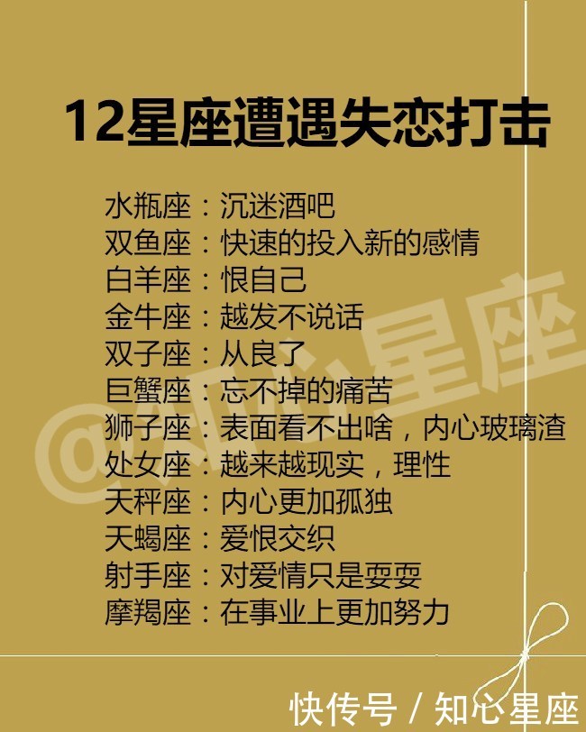 12星座遭遇失恋打击,会变成什么样?常常踩狗屎运的星座排行生活