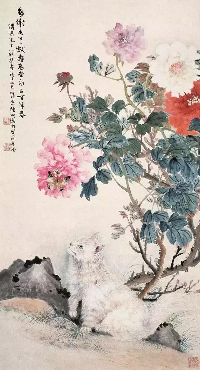 陆抑非花鸟作品欣赏