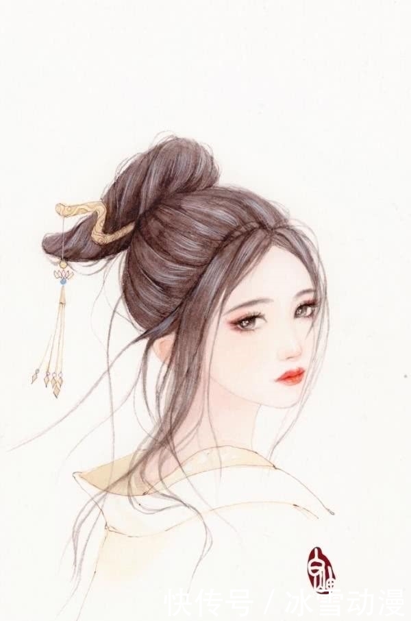 动漫女生半脸图片古风