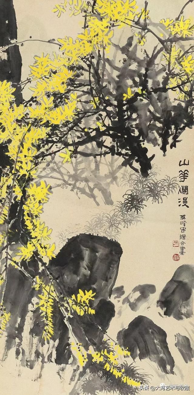 在国画中,以这两种迎春花朵为题材的作品并不是特别多,而且在写意画中