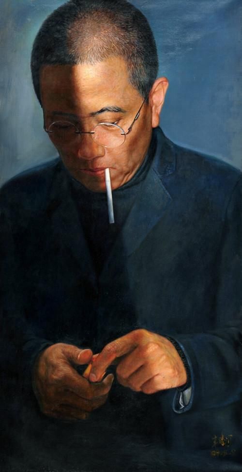朱俊河油画《陈丹青》