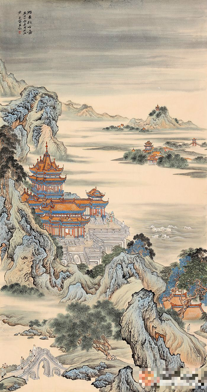 国画欣赏当代实力派画家王宁的仿古山水画