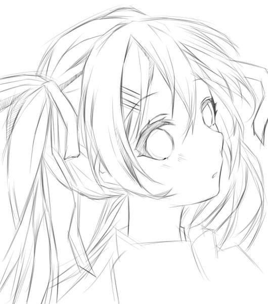 手绘教学:《落泪的初音未来》动漫萌妹素描风