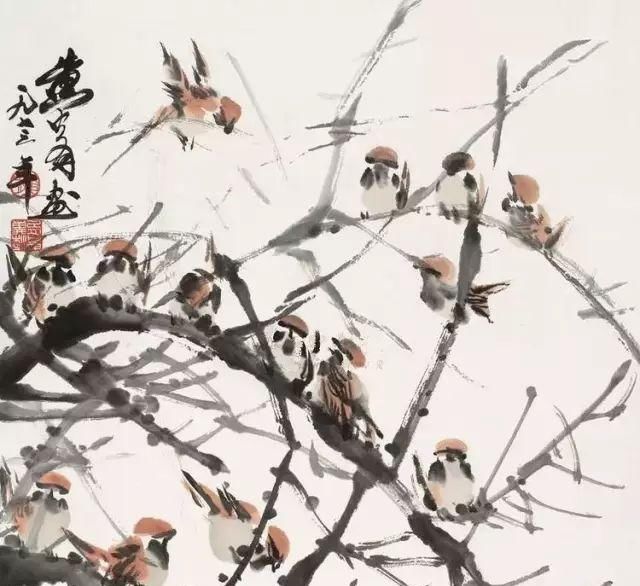 中国画驴巨匠黄胄,画麻雀照样精彩!