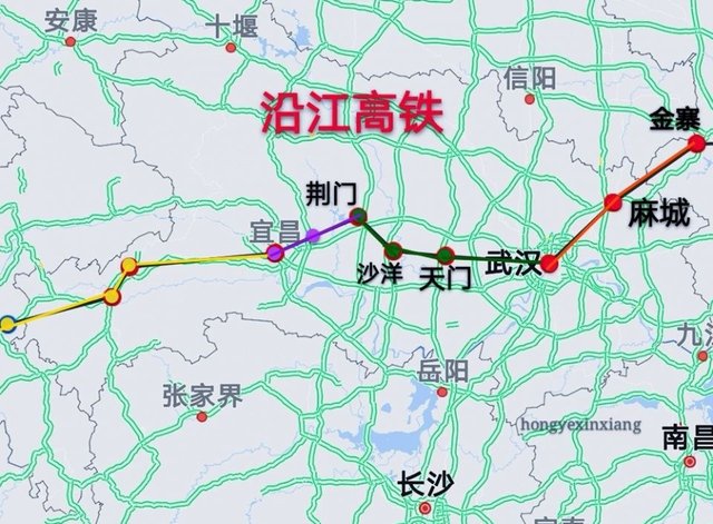 湖北沿江高铁建设顺序已定，这一段将率先开工建设