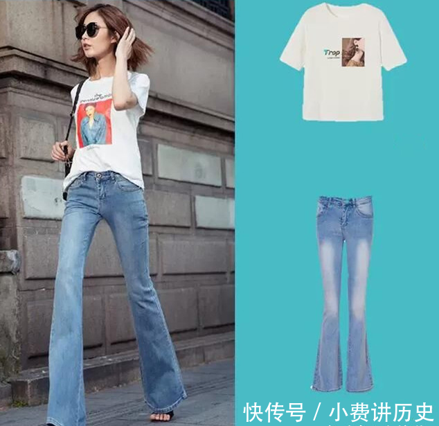 「轻松」喇叭牛仔裤穿搭指南,显高显瘦更显双腿修长,轻松打造气质女神范