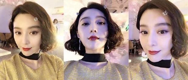 范冰冰晒短卷发照这角度也是自信的没谁了！而她直接年轻了20岁