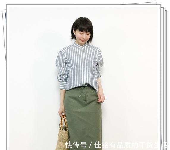 「春季造型」竖条纹衬衫的流行时尚造型,清爽显瘦的春季日系风穿搭分享