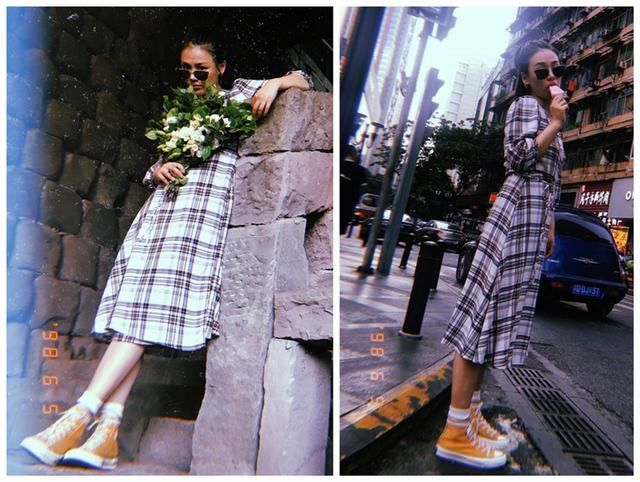 看惯了帅气的马思纯，穿上粉色条纹衫，秒变俏皮可爱小妹妹