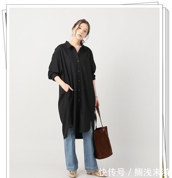  「春季造型」小黑裙别乱买！黑色衬衫连衣裙才更实用，24个春季日系造型示范
