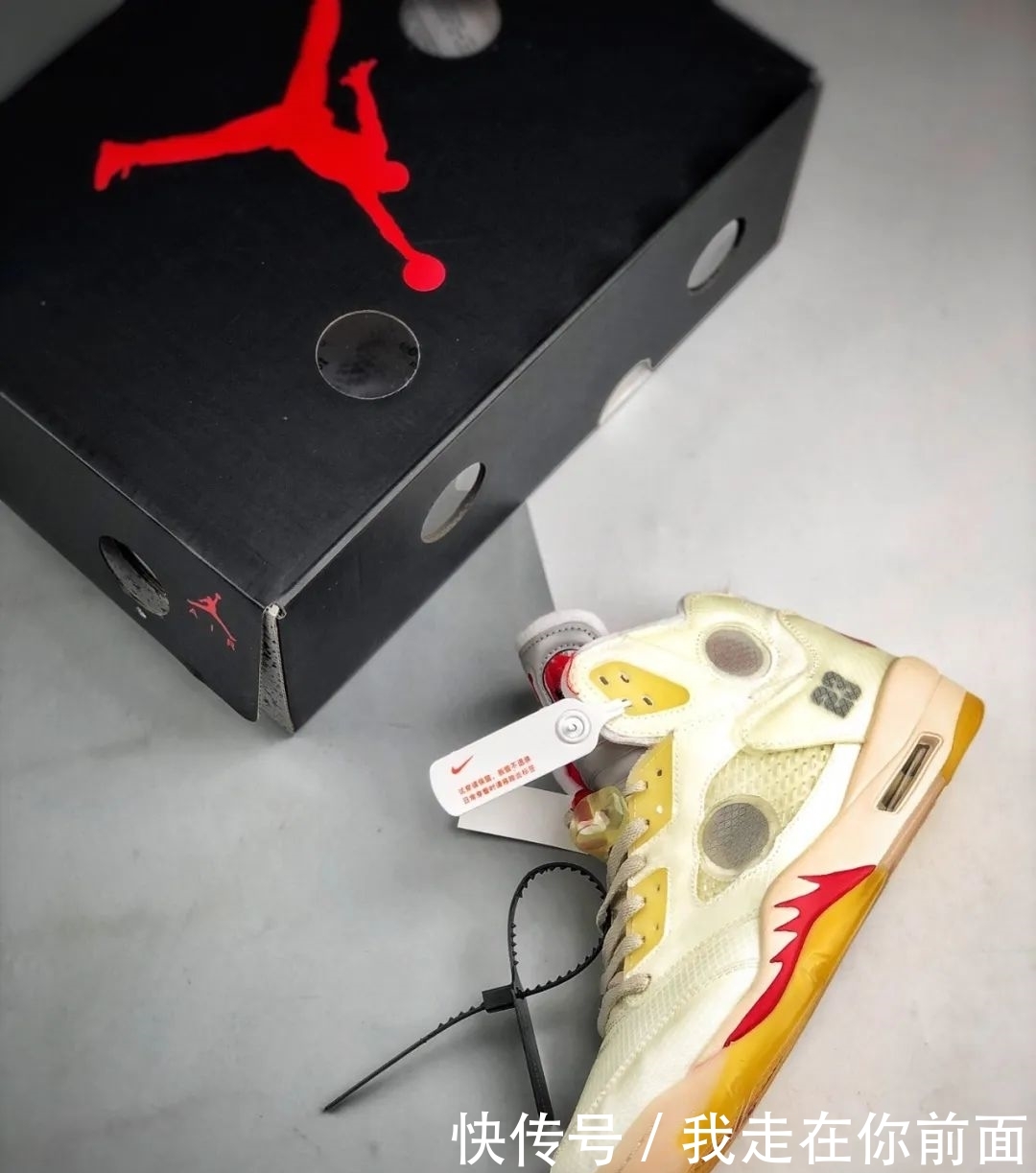 #测评#奶白色蝉翼鞋面!OW x AJ5 新联名周年限定开箱测评!
