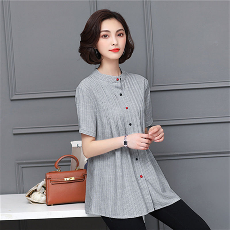 有一种清凉叫:“天然棉麻衫”配萝卜裤穿很舒适，美的独一无二