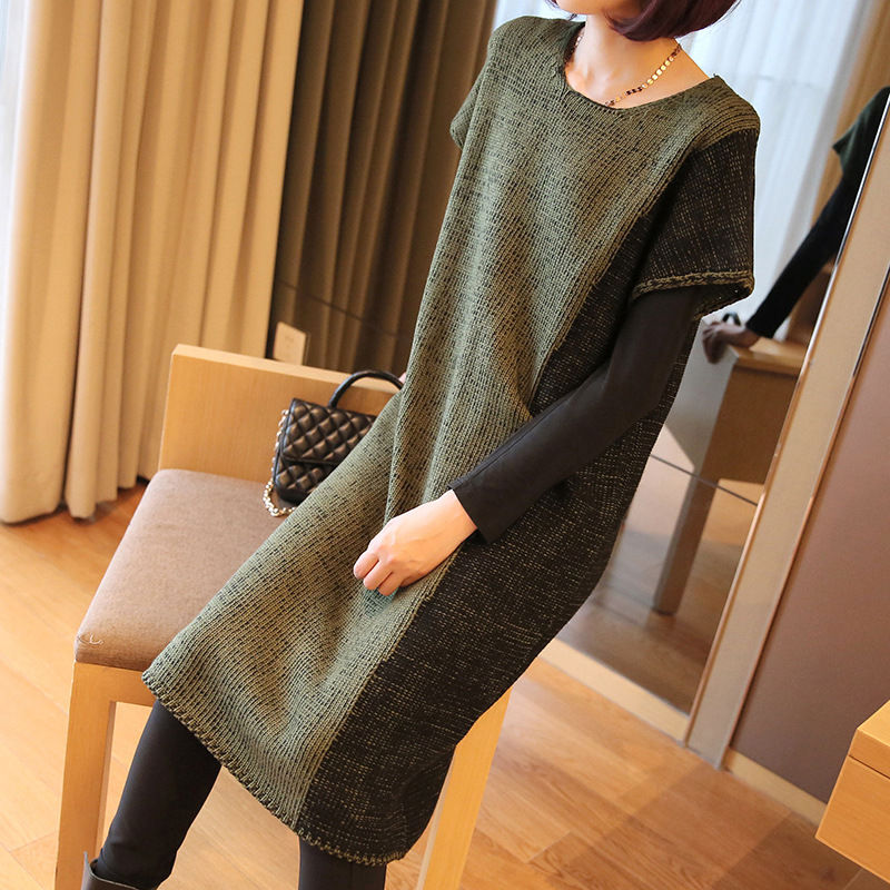 腰粗腿粗屁股大的女人，秋天就适合穿针织连衣裙，遮肉还优雅大方