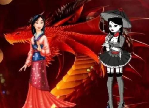 # 以说#白雪公主裙子变黑色，花木兰画风变西式，迪士尼：当公主们画风变暗黑后