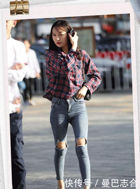 「紧身牛仔裤」一条紧身的时尚牛仔裤,包容各种身材,让你彰显女神气质