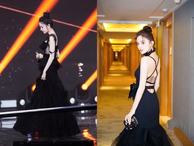 古力娜扎这么窄的裙子也要硬穿进去，对自己真狠，网友：显身材呗