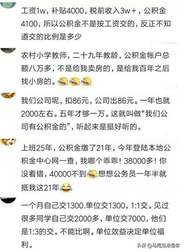 你每月除了工资都交多少公积金？网友表示，搞不懂比例怎么算的？