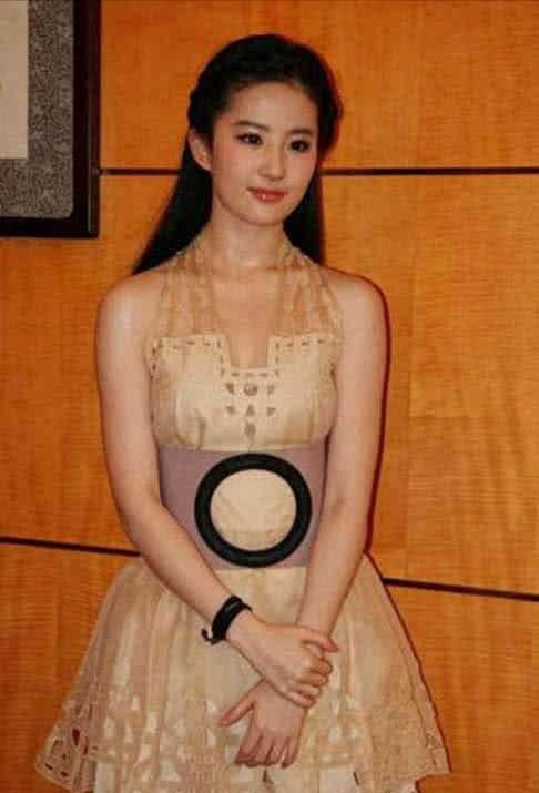 刘亦菲穿奇葩裙子，腹部惊现“黑洞”，网友：肚子胖的人不能穿