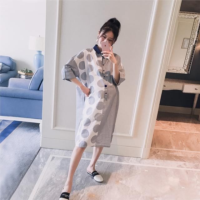 90后孕妈真甜美，孕妇裙穿出少女范，清新夏季，清爽时尚