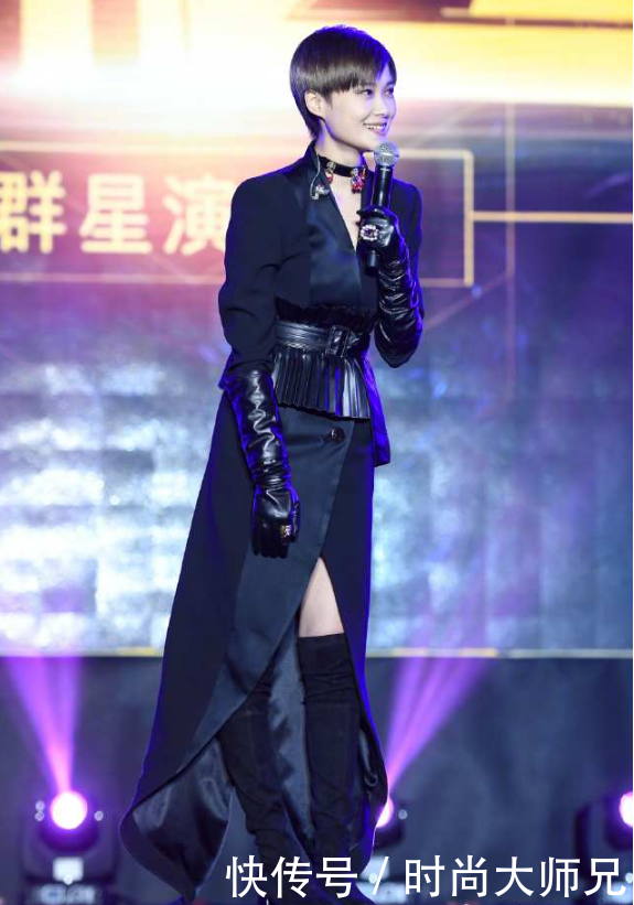 李宇春太胆大！这么大胆的开衩裙也敢穿出门？一般人穿绝对丑哭了