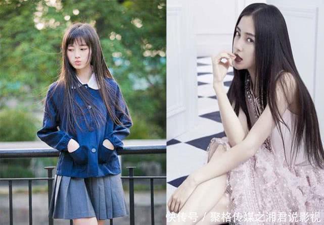 鞠婧祎和baby一起挑战“黑长直”发型，仙气和老气一目了然！