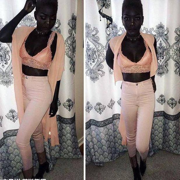 黑人女子肤色纯黑不惧嘲笑，坚持做模特，被人称黑夜女王！