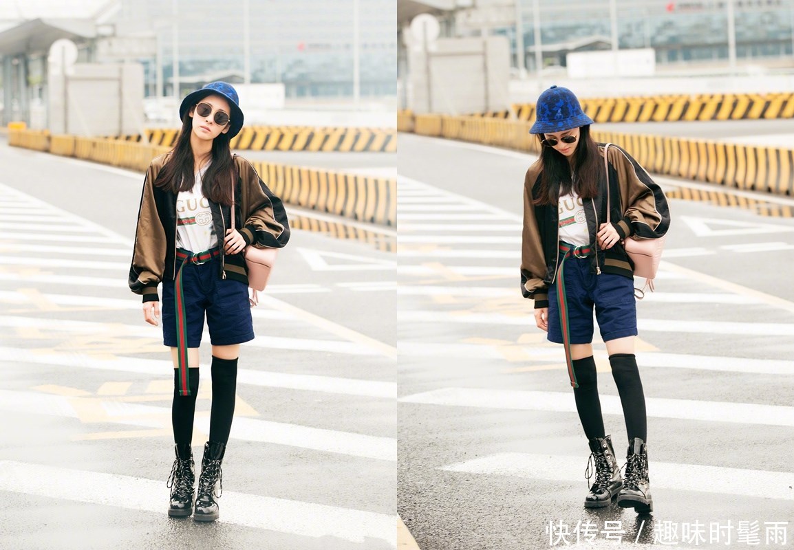 路遇张碧晨，在无美颜的镜头下这腿吓到我了，网友：穿上裤子吧！