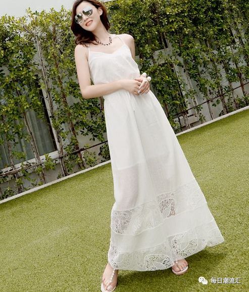 夏季@简单的白色吊带裙或连衣裙,为何在夏季招致如此多人的喜欢?