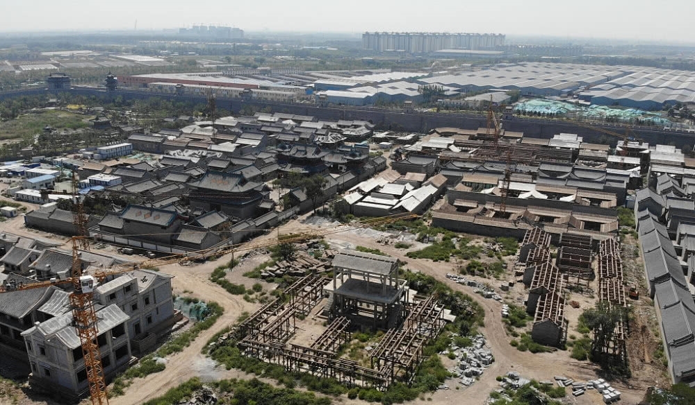  城池：耗资300亿，空中鸟瞰复建中的明太原县城，犹如飞来的城池