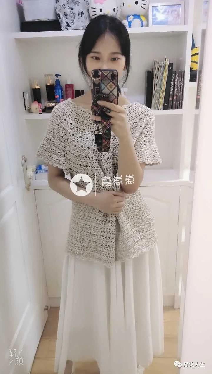  『短袖』晴柔：给妈妈钩的亚麻短袖（有编织图解）