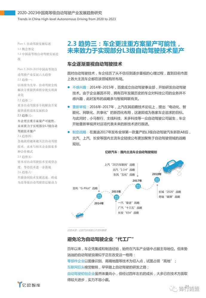  「中国」2020-2023中国高等级自动驾驶产业发展趋势研究