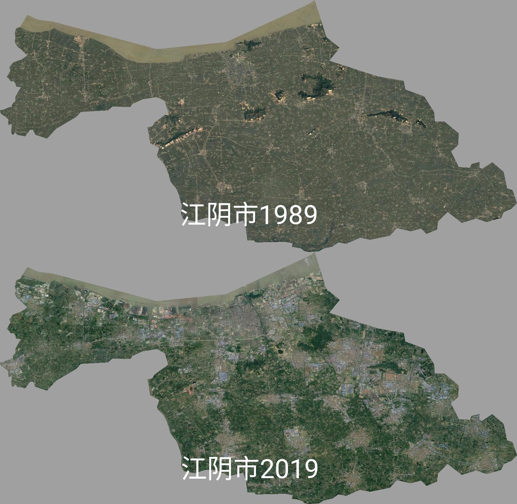  【卫星】江苏无锡市1989-2019高清卫星图对比，飞速发展中的无锡