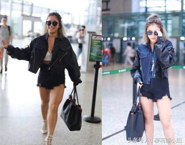 王菊真敢秀！穿拼接外套，敞怀不系扣，网友：短裤开到大腿根