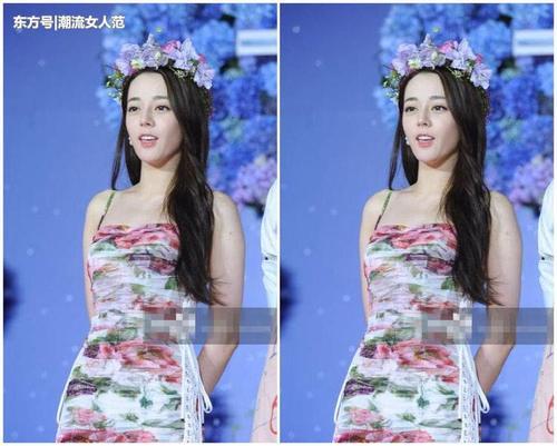 陈乔恩迪丽热巴同穿印花长裙,谁胖谁尴尬,14斤的差距一目了然