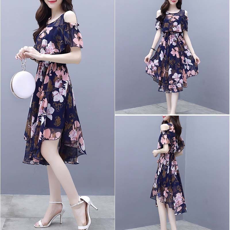 露肩连衣裙，清清爽爽小性感恰到好处，好看!