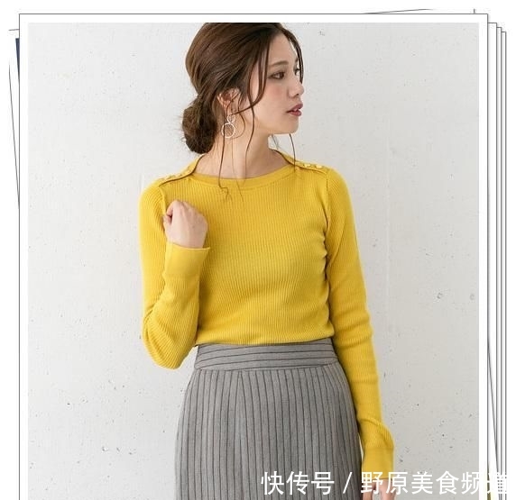  #明媚#黄色单品正在流行！15种黄色针织衫日系造型，明媚的春天气息