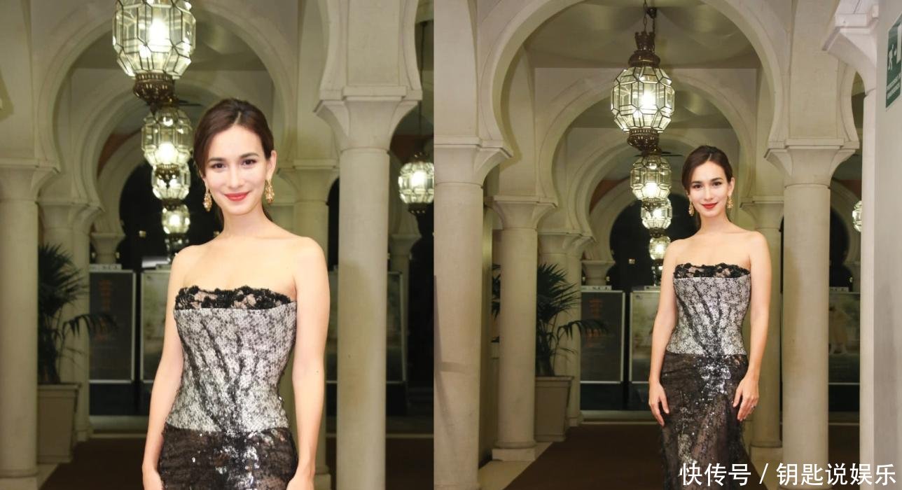 卢靖姗穿抹胸裙, 紧到走路都不方便了, 网友: 韩庚眼光真好!