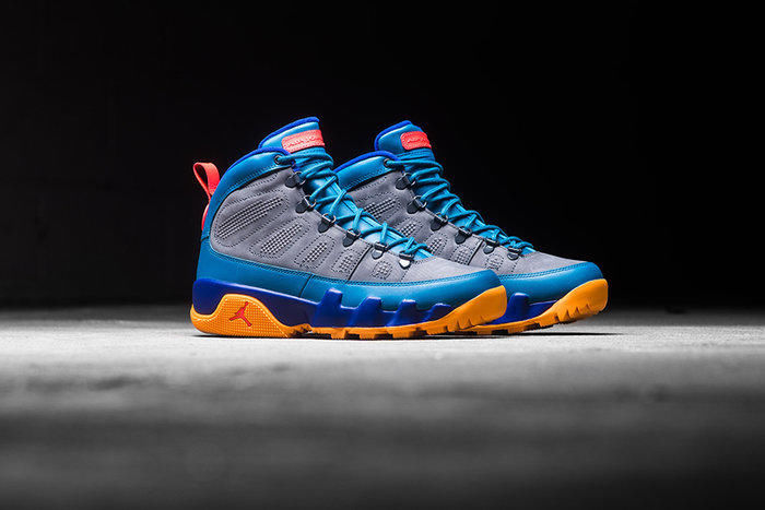 实拍展示深渊绿/深灰/和谐蓝色Air Jordan 9 Boot NRG