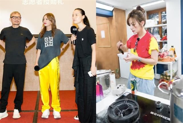 42岁赵薇启程米兰时装周，撞色毛衣搭配皮裤，光凭腿就像18岁