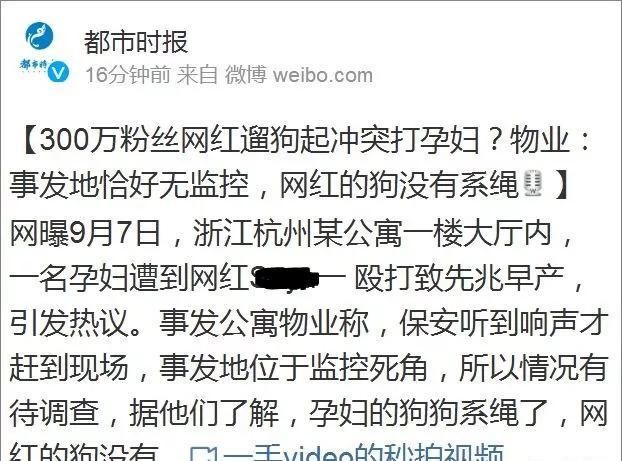 百万粉丝女网红遛狗不栓绳,还殴打8个月孕妇,真的好可怕!